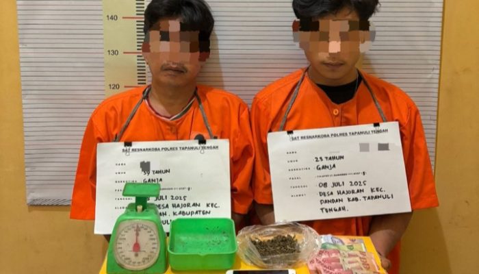 Sat Narkoba Polres Tapteng Amankan Pengedar Ganja di Hajoran
